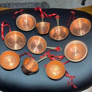 Set Of Ten Copper Christmas Tree Ornaments